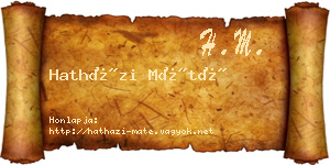 Hatházi Máté névjegykártya